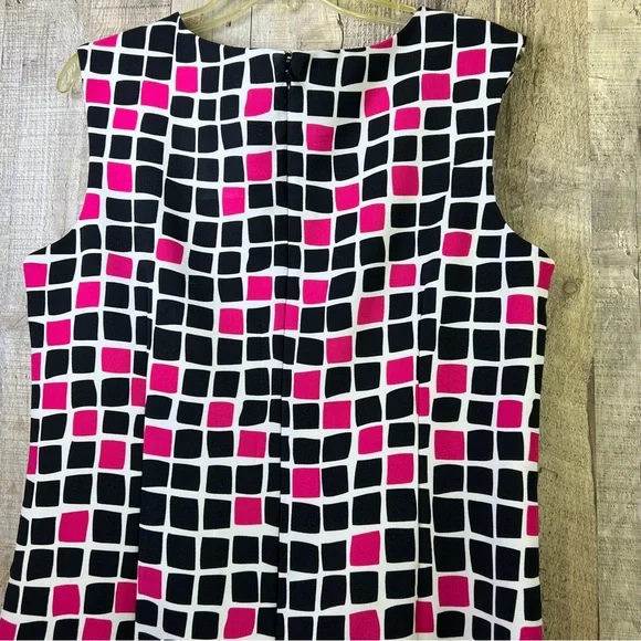 Voir Voir Size 10 Sleeveless Block Print Back Zippered Dress - Picture 7 of 11